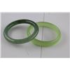 Image 1 : ONE ROUND SHAPED NATURAL BURMESE JADEITE BANGLE STYLE BRACELET WITH GREEN BANGLE BRACELET