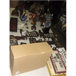 LARGE TABLE LOT OF COWBOY RELATED ITEMS AND PLAQUES
