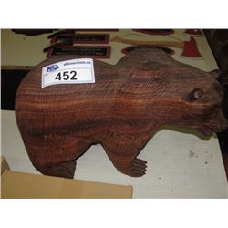 CARVED GRIZZLY BEAR FIGURE