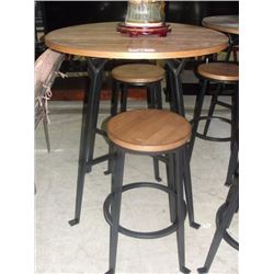 ROUND BAR HEIGHT TABLE WITH 2 BAR HEIGHT STOOLS