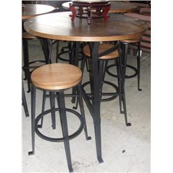 ROUND BAR HEIGHT TABLE WITH 2 BAR HEIGHT STOOLS