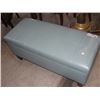 Image 1 : LIGHT BABY BLUE LEATHER OTTOMAN WITH  INSIDE STORAGE