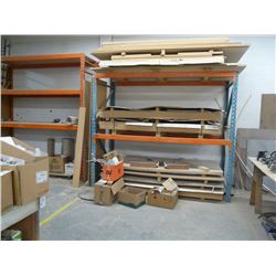2 BLUE PALLET RACKING UPRIGHTS WITH 4 CROSSBARS