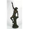 Image 1 : After Ernest-Justin Ferrand, FISHERMAN, a bronze study on circular base; medium brown patinatio...