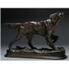 Image 1 : After Jules Moigniez, SETTER, a bronze study on a rounded rectangular base; medium brown patina...