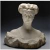 Image 1 : French Late 19th Century School, BUST OF A WOMAN, carved limestone study on integral rough-hewn...