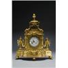 Image 1 : FRENCH GILT BRONZE CASED MANTEL CLOCK, Japy Freres, Paris, the movement fronted by a white enamel...