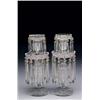 Image 1 : PAIR OF ENGLISH CUT GLASS GIRANDOLES, each tulip form top and baluster stem cut with diamonds and...