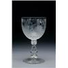 Image 1 : ENGLISH ENGRAVED COMMEMORATIVE GOBLET, the bowl decorated with two figures playing cricket on the...