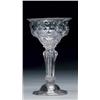 Image 1 : ENGLISH SILESIAN STEM SWEETMEAT GLASS, with diamond-moulded double ogee bowl and eight-sided stem...