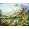 Image 1 : ENGLISH PORCELAIN RECTANGULAR PLAQUE, painted in colours with a view of Tintern Abbey across the...
