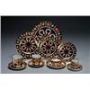 Image 1 : ROYAL CROWN DERBY '1128' PATTERN SERVICE, the panelled design painted in iron red, green, undergl...