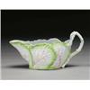 Image 1 : LONGTON HALL LETTUCE LEAF SAUCE BOAT, moulded with overlapping leaves and applied with a bifurcat...