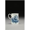 Image 1 : WORCESTER 'PLANTATION' TANKARD, printed in underglaze blue with an Oriental architectural landsca...