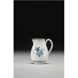 WORCESTER SPARROW BEAK JUG, painted and printed in underglaze blue with flowers and insects, ht....