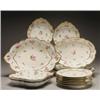 Image 1 : BARR FLIGHT & BARR DESSERT SERVICE, each piece painted in colours with pink wild roses and blue f...