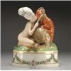 Image 1 : ROYAL COPENHAGEN 'NYMPH AND FAUN' FIGURAL GROUP, modelled by Gerhard Henning, painted in colours...