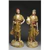 Image 1 : PAIR OF ROYAL DUX FIGURES OF EASTERN WATER CARRIERS, standing on landscaped bases, painted in col...