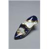 Image 1 : MEISSEN TOPOGRAPHICAL SLIPPER, painted in colours with a view of Pillnitz Castle on a blue ground...