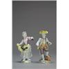 Image 1 : PAIR OF MEISSEN FIGURES, modelled as a girl harvesting grapes or a boy picking flowers painted in...