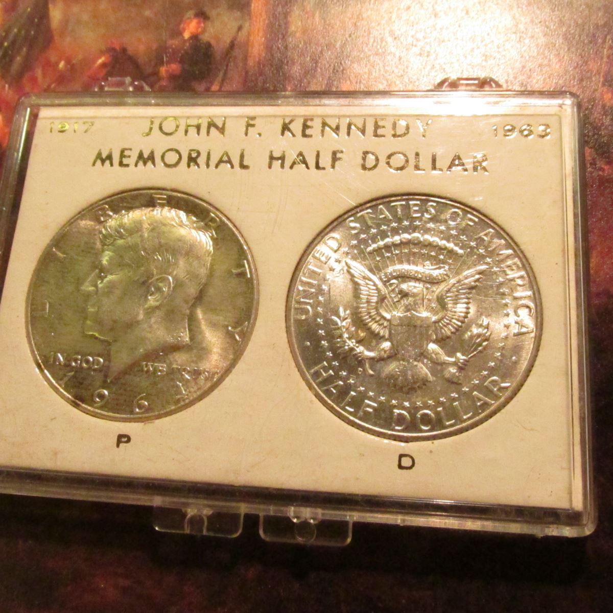 1964 P & D "John F. Kennedy Memorial Silver Half Dollar Set in a ...