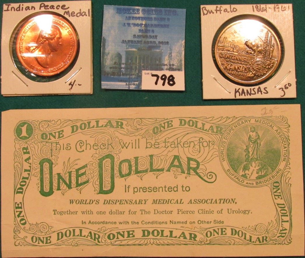 One Dollar Scrip "World's Dispensary Medical Association…Doctor Pierce