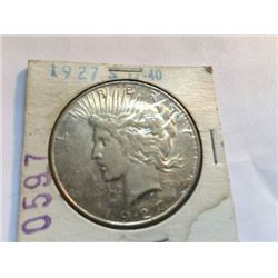 1927-S $1 Peace Silver Dollar AU