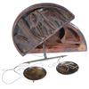 Image 3 : Antique Opium Scale Set In Hand Carved Teak Box  (ANT-000030)