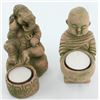 Image 1 : Sandstone Genesh & Monk Candle Holder Pair (CLB-001432)