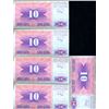 Image 2 : 1992 Bosnia 10D Crisp Unc Note 5pcs Scarce Sequential (CUR-007911)