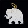 Image 1 : Bone Carved Elephant Pendant w/ Gold Vermeil (JEW-002402)