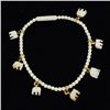 Bone Carved Elephant Bracelet w/ Gold Vermeil (JEW-002403)