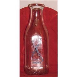 DENARDO'S DAIRY, RUTLAND, VT (Vermont) old glass bottle one quart sealed liquid
