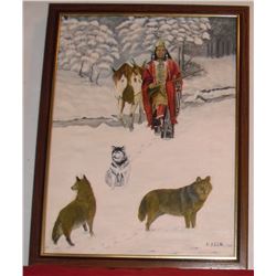 Keen First nation American WinterSixSpirits oroginal painting on canvas