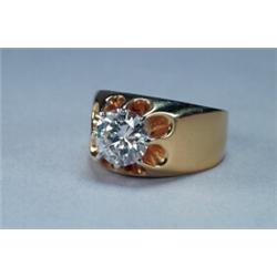 18K YELLOW GOLD SOLITAIRE RING, set with a brilliant cut diamond (approx. 1.94ct.), 12.6 grams...