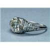 Image 1 : PLATINUM FILIGREE RING, set with an old European cut diamond (approx. 2.78ct.) in a mount decorat...