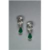Image 1 : PAIR OF 18K WHITE GOLD STUD BACK DROP EARRINGS, each formed as a spray set with a brilliant cut a...