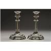Image 1 : PAIR OF GEORGE III SILVER CANDLESTICKS, each with campana socket and removable nozzle on a plain...
