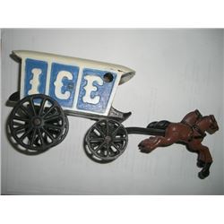 VINTAGE IRON TOY STAGECOACH *ICE* 2 PIECES-ALL METAL IRON HEAVY!! ITEM CAME OUT OF ESTATE!!