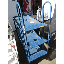 Rolling industrial trolley with attached stairs