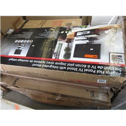 Skid of TV Stands and Baby Crib