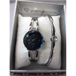 New - Ladies Diamond Watch & Bracelet Set