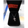 Image 2 : 1.25 CTW Diamond & Garnet Cross Necklace