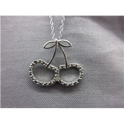 Cute Cherries Necklace set with Diamond