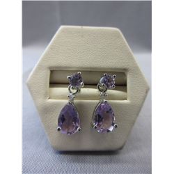 New - Amethyst & Diamond Dangle Earrings