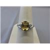 Image 1 : Citrine Cocktail Ring set with 2 Shoulder Diamonds