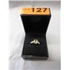 Image 2 : Citrine Cocktail Ring set with 2 Shoulder Diamonds