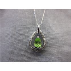 Pear Cut Green Peridot Necklace