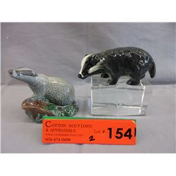 Rare - Vintage Goebel & Beswick porcelain Badgers