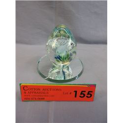 1985 Signed art glass egg